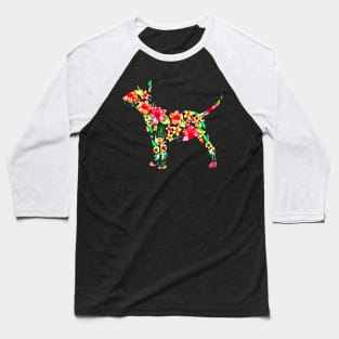 Bull Terrier Flower Baseball T-Shirt